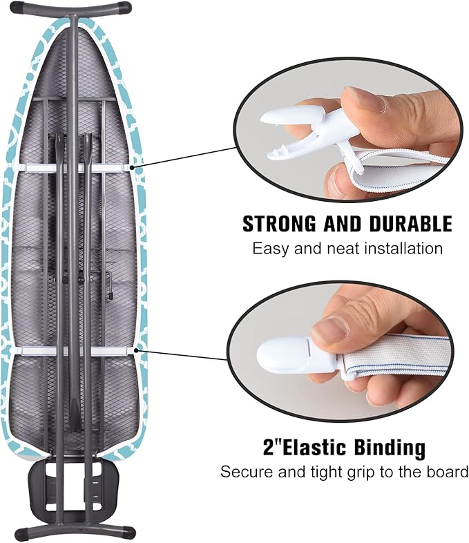 Ironing Board Cover and Pad, Standard Size 12" x 42" Iron Board Replacement