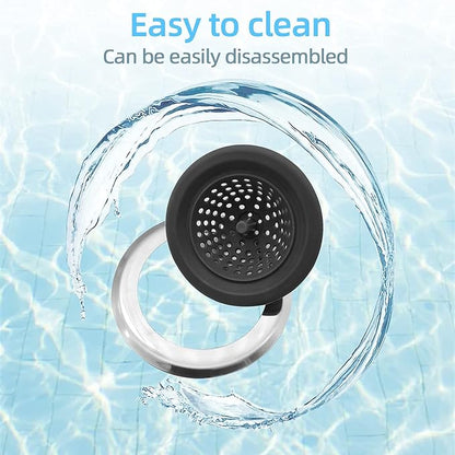 Mi hogar Sink Drain Strainer 2 Pack, 4.5” Wide Rim Silicone Kitchen Sink