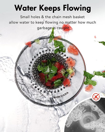 4 PCS Kitchen Sink Drain Strainer, Flippable Mesh Sink Strainer, 304 Stainless