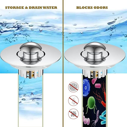 Kitchen Sink Drain Strainer 3 in 1, 304 Stainless Steel Pop Up Sink Stopper