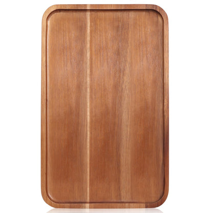Large Wooden Serving Trays Long Party Charcuterie Boards Acacia Wood Platters Serving Cheese Board Rectangular Appetizer Snack Plates Rectangle Kitchen Dinner Platter for Food Dish Cake Dessert Tray