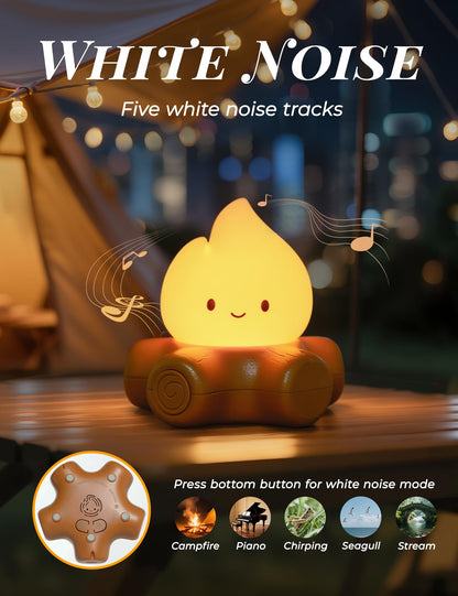 Cute Ghost Campfire Lamp, Halloween Decor,Kids Night Light，Adjustable Dimmable Rechargeable Night Light for Kids, Girls, Boys Gifts,Halloween,Christmas Decorations