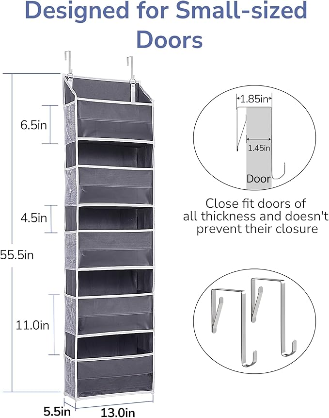 ULG 1 Pack Compact Size Over Door Organizer Slim Door Storage