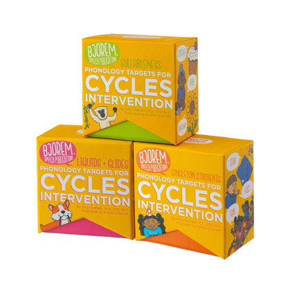 Bjorem Speech® Cycles Intervention Bundle #2 – Evidence-Based Phonology Therapy Cards for Highly Unintelligible Speech | Target Syllableness, Fronting, and Singleton Stridents