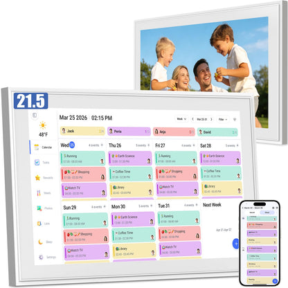 LiviNGPAi 21.5 Inch Digital Calendar Chore Chart with 1080P Full HD Touchscreen Smart Family Planner Digital Wall Calendar with WiFi Sync for Home and Office