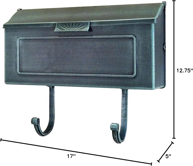 Special Lite Horizon Horizontal Wall Mount Mailbox - Verde Green Aluminum Mailbox for Wall Mount - SHH-1006-VG