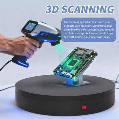 Foxvee Remote-Controlled Motorized Turntable,Motorized Rotating Display Stand,Speed-Adjustable Rotating Platform,Multi-Mode 360° Photography Turntable for 3D Scan,Photography,Showcase(7.87inch/Black)