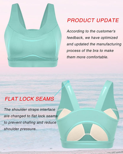 RUNNING GIRL High Impact Sports Bras for Women,Racerback Green Bra Workout Crop Tank Tops Longline Sports Bra Push up(WX2667 Green M)