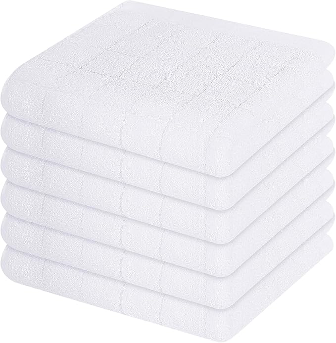 Mordimy 100% Cotton Terry Cloth Dish Cloths, Soft and Absorbent Checkered Dish