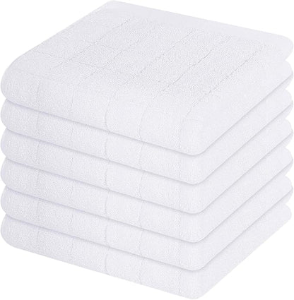 Mordimy 100% Cotton Terry Cloth Dish Cloths, Soft and Absorbent Checkered Dish
