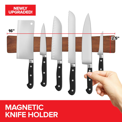 Modern Innovations 12 Inch Stainless Steel Magnetic Knife Bar with Multipurpose Use as Knife Holder, Knife Rack, Knife Strip, Kitchen Utensil Holder, Tool Holder, Art Supply Organizer, Home Organizer