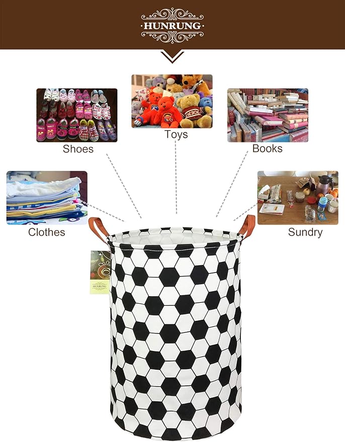 HUNRUNG Laundry Hamper, Large Canvas Fabric Lightweight Storage Basket Toy