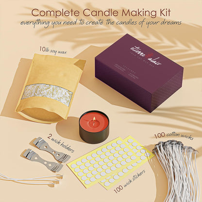 Etienne Alair Organic Soy Candle Wax for Candle Making, 10 lbs Natural Candles Making Supplies, Beeswax-Free, Paraffin-Free, Pure Soy Wax Flakes Perfect for Candles, Tealights and Melts