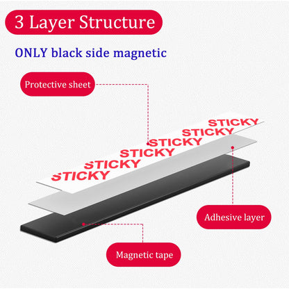 Towjug Magnetic Tape Roll 40 Feet with Self Adhesive Backing, Flexible Sticky Magnet Strips for Lightweight Craft DIY Projects, Whiteboards and Fridge Organization (0.5" Wide x 0.06" Thick)
