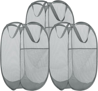 BATTOO 3 Pack Collapsible Laundry Basket Strong Mesh Pop Up Laundry Hamper