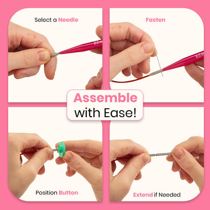 Versatile Interchangeable Circular Knitting Needles - 13 Aluminium Alloy Interchangeable Needles, 4 Durable Cables, Perfect for Beginners & Experts
