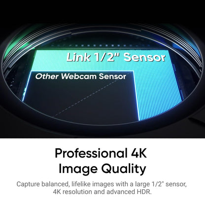 Insta360 Link 2C - 4K Webcam for PC/Mac, Streaming Computer Camera with Auto Framing, 1/2" Sensor, HDR, AI Noise-Canceling Mic, Gesture Control, Webcam for Desktop Video Calls, Zoom, Teams, Twitch