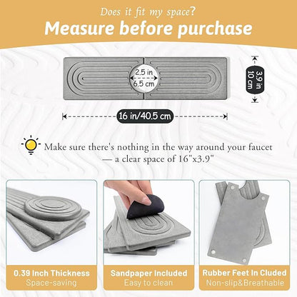 Diatomite Sink Protector for Kitchen, Super Absorbent Soap Drying Ttray Sponge