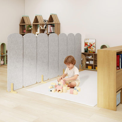 Foldable Kids Room Divider, Freestanding Classroom Partition,Toddler Play Screen, Children's Playroom Separator, Noise Reducing Felt Panel for Preschool, Daycare & Focused Learning at Home Library