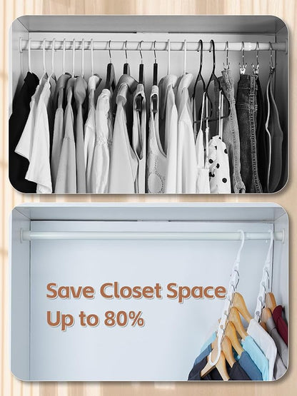 HOUSE DAY White Magic Plastic Hangers Space Saving Organizers and Storage
