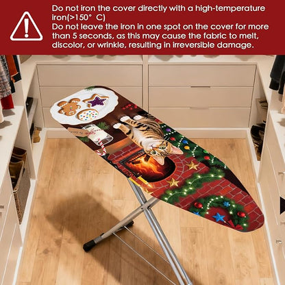 Nuxovilar Ironing Board Covers Winter Cat by Fireplace Pattern Polyester 15x54