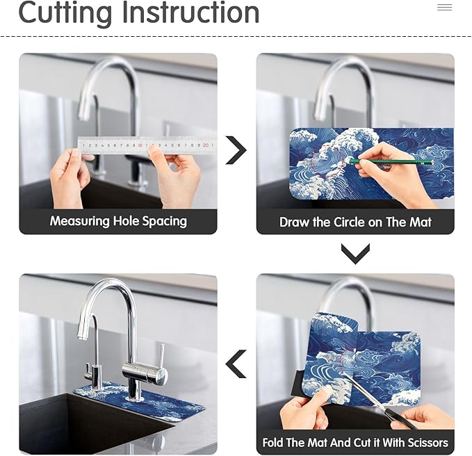 Kitchen Sink Splash Guard 2 PCS 14.7 Inch Sink Faucet Mat Splash Guard