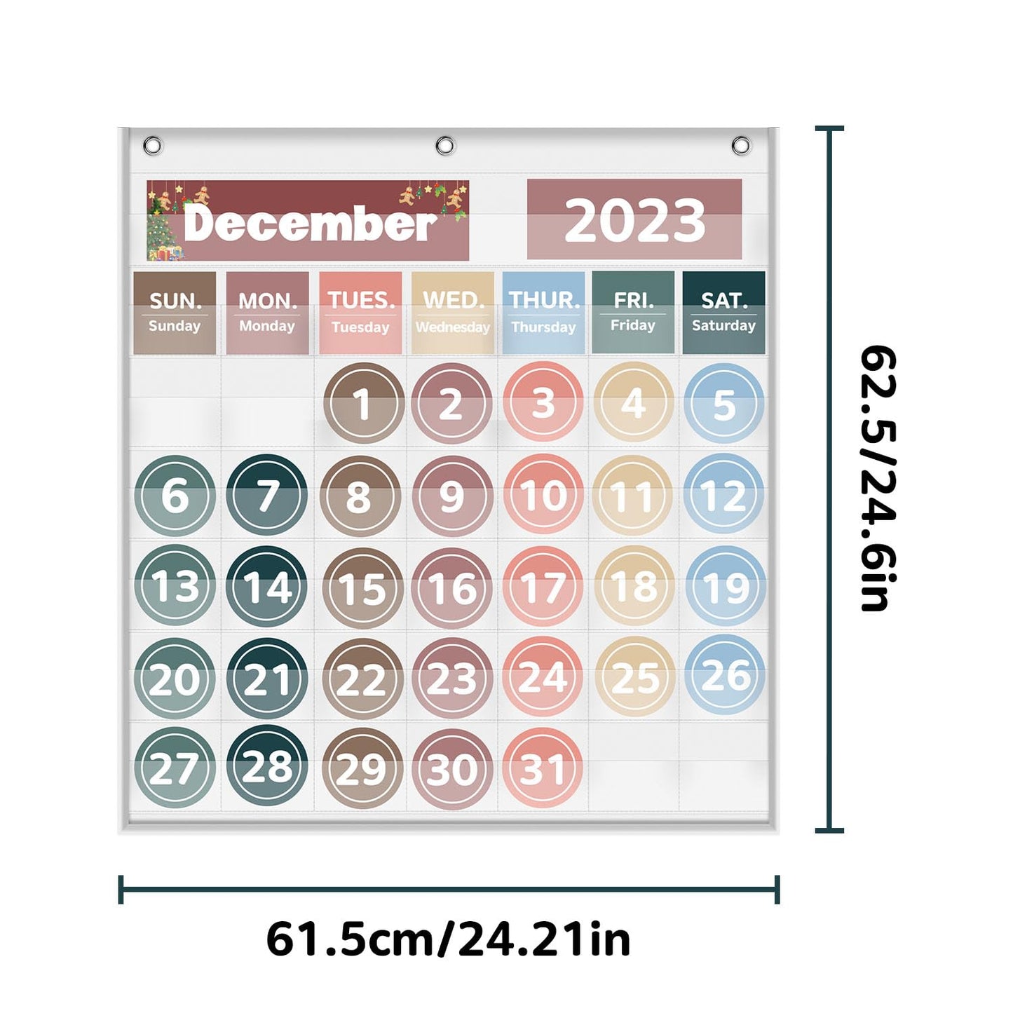 Monthly Calendar Pocket Chart for Classroom, Printed Days of The Week with Cards, Learning for Home or Kindergarten, Teacher Must Have Supplies That Fits Any School Décor (White)