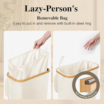 Slim Laundry Hamper, 60L Waterproof Narrow Laundry Basket