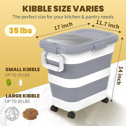 HOYTAMDA 25-35Lbs Rice Container, Collapsible Airtight Food Storage Containers