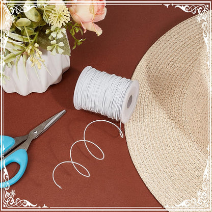 OLYCRAFT 50 Yards/45.7m White Wire Cotton Covered Cloth Covered Stem Floral Wire with Metal Wire Inside Cotton Covered Millinery Wire for Sewing Supplies DIY Making Accessories