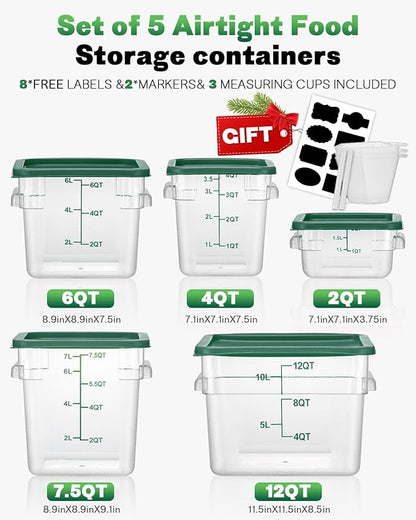 12 Quarts Sous Vide Container: 8 PCS Commercial Food Storage Containers