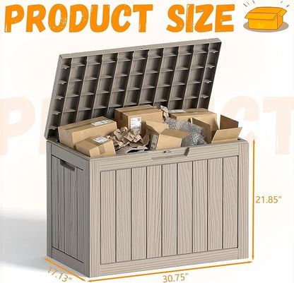 50 Gallon Outdoor Package Delivery Box with Lockable, Resin, Waterproof & Weatherproof Secure Parcel Drop Box for Porch, Outside Storage Boxes(Grey，50 Gallon)