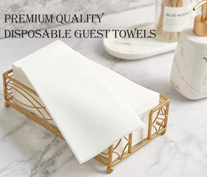 FOCUSLINE 480 Disposable Bathroom Napkins, Linen-Feel Paper Guest Towels