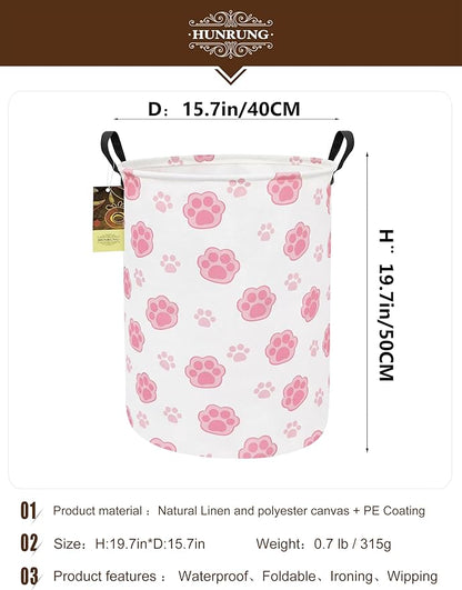 HUNRUNG Laundry Hamper, Large Canvas Fabric Lightweight Storage Basket Toy