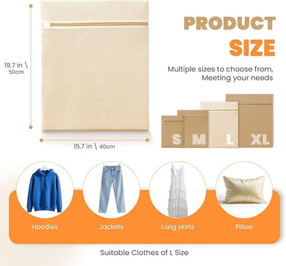 4Pcs Large Cotton Mesh Laundry Bags