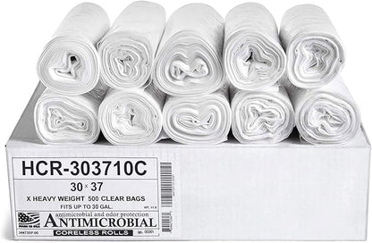 Aluf Plastics High Density Trash Bags, 30 Gallon, 10 Micron,
