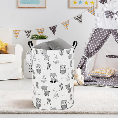 FANKANG Storage Basket, Nursery Hamper Canvas Laundry Basket Foldable
