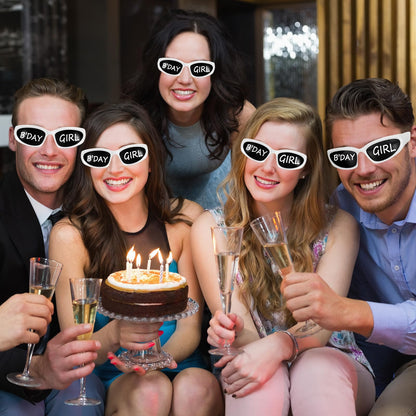 Flutesan 12 Pcs Personalized Y2k Wrap Around Sunglasses with 4 Marker for Adult DIY Rapper Glasses Costume Accessories(16 Pcs, White)