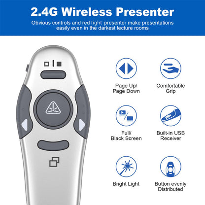 QUI Presenter Clicker USB A&C Bundle | Pen-Shaped Black & Remote-Shaped Silver