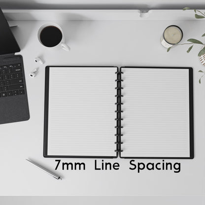 Discbound Letter Size Lined Paper Refill, 250 Sheets (500 Pages), 8.5 in x 11 in, 100 GSM, 11 Disc Notebooks
