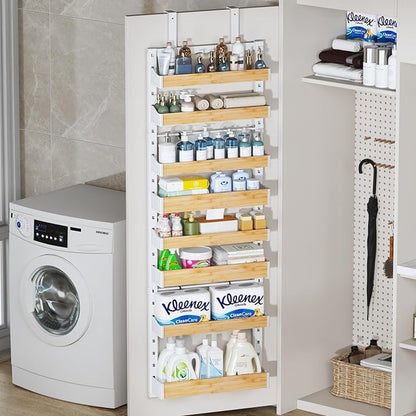 8-Tier Over The Door Pantry Organizer, Heavy-Duty Metal Wall Mount or Hanging