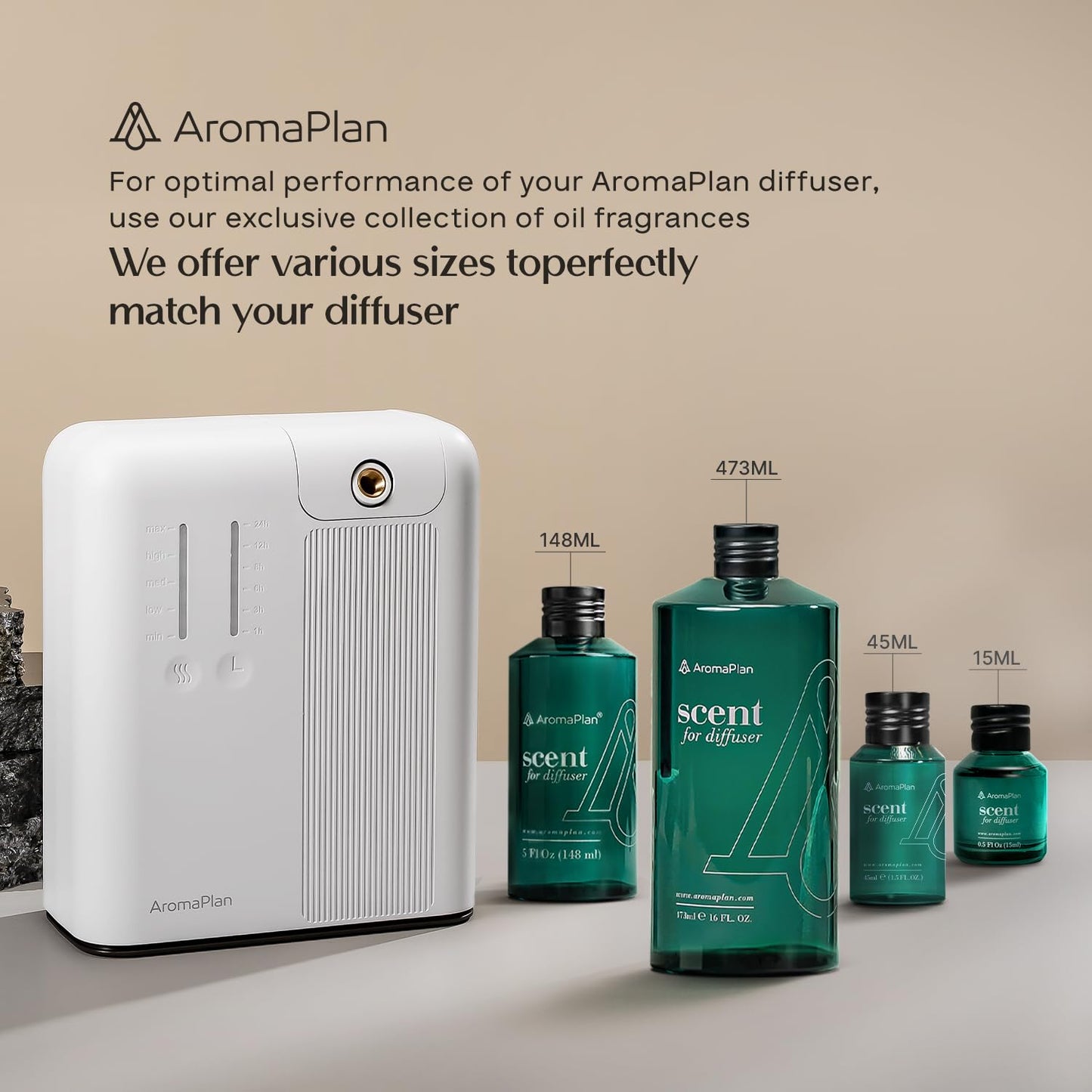 AromaPlan 2025 HVAC Waterless Oil Diffuser, Smart Scent Air Machine (2 Fragrances Included)- Whole House & Commercial Hotel Collection Diffuser| Cold Air Tech, App & Tourch Control,2000 Sq. Ft -Black