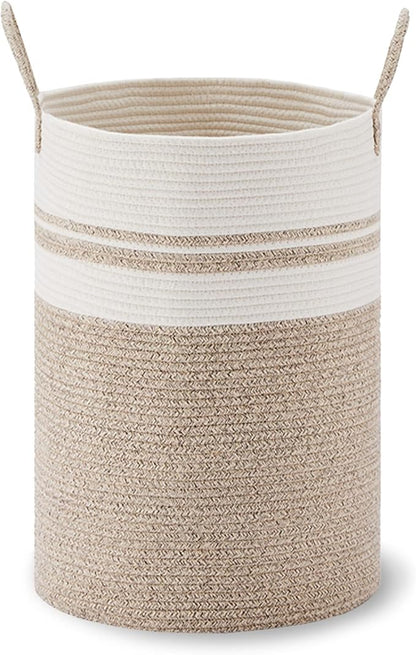 VIPOSCO Large Laundry Hamper, Tall Woven Rope Storage Basket