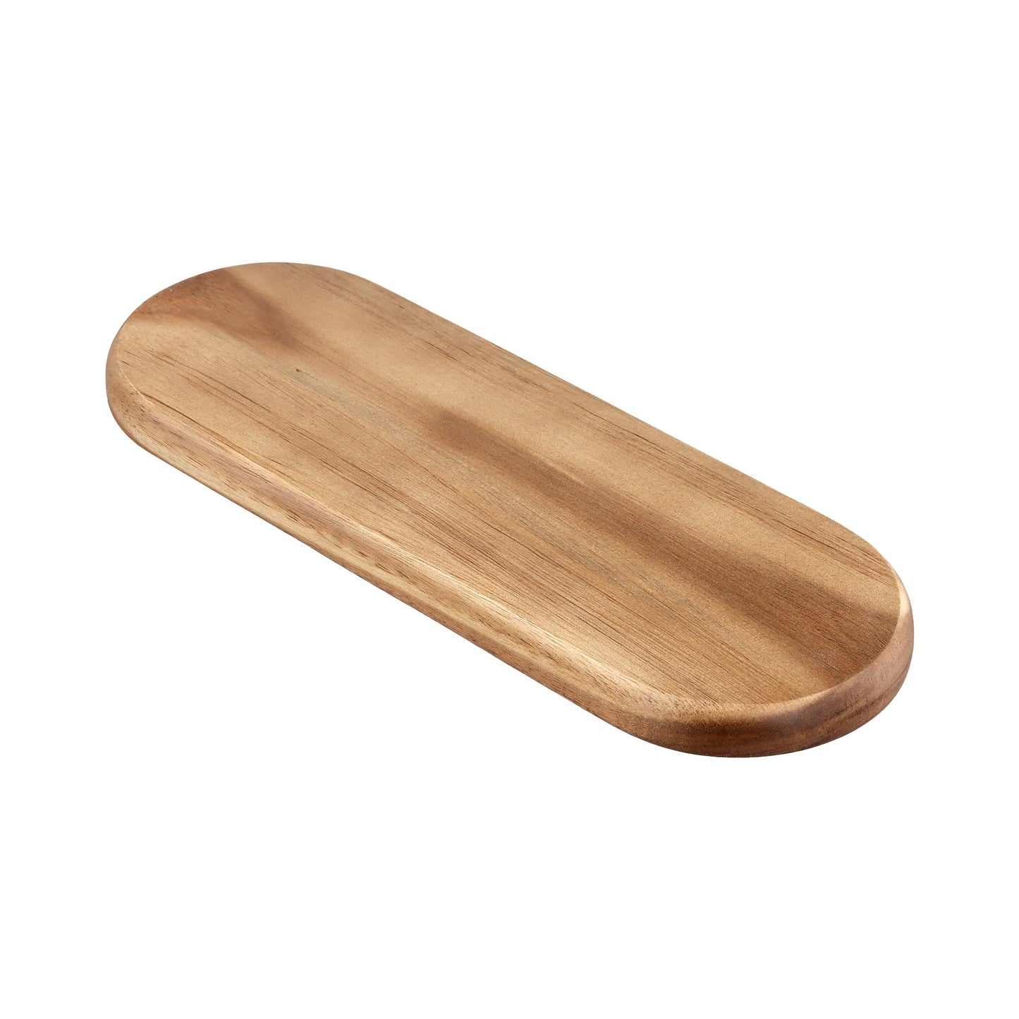 JIAYUET 8 Pack Oval Wood Serving Tray, 11.4 x 4.1 Inch Wooden Platter for Food, Fruit, Snacks, Appetizers, Wedding