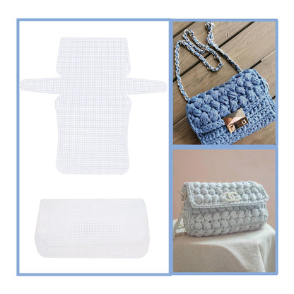 TTFdacai 6 Pcs DIY Plastic Mesh Canvas Sheets, Blank Needlepoint Canvas Craft Kit, Handbag to Weave mesh Canvas Supplies for DIY Sewing Crochet Bag Craft Yarn Making