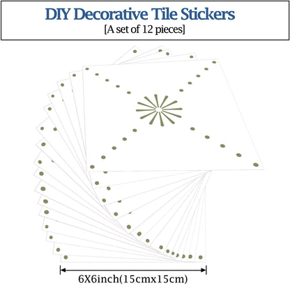 SVNOOC Peel & Stick Wall Tile Stickers 12 PCS Backsplash Self Adhesive 6" x 6", Decorative Wall Stickers for Kitchen Bathroom Tile Decals Waterproof Removable (Green)
