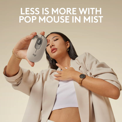 Logitech POP Mouse, Wireless Mouse with Customizable Emojis, SilentTouch Technology, Precision/Speed Scroll, Compact Design, Bluetooth, Multi-Device, OS Compatible - Heartbreaker Rose