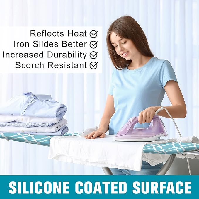 Ironing Board Cover and Pad, Standard Size 12" x 42" Iron Board Replacement