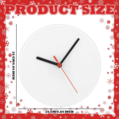 Briwooody 6 Pcs Sublimation Wall Clock Blanks Bulk Wood DIY Wall Clock Round Printing Battery Operated for Easter Halloween Christmas Thanksgiving Day School Home Decor(9.8 Inch)