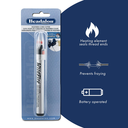 Beadalon Wildfire Cord Cutter: Macrame Cord and Fireline Beading Thread Burner, Ideal for Jewelry Making, Trims and Prevents Fraying of Cords, Simple Operation, Battery Operated with Safety Switch